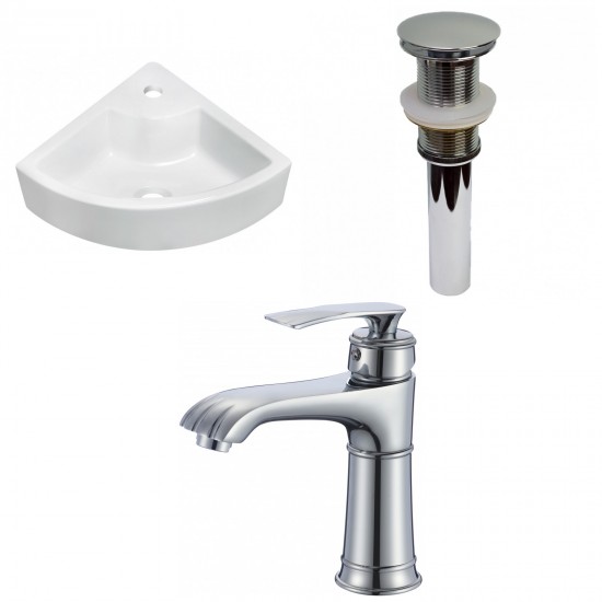 26.25-in. W Wall Mount White Vessel Set For 1 Hole Center Faucet