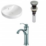 18.25-in. W Drop In White Vessel Set For 1 Hole Center Faucet