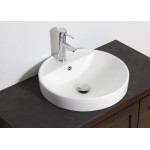 18.25-in. W Drop In White Vessel Set For 1 Hole Center Faucet