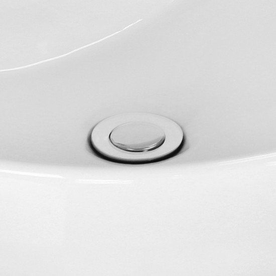 18.25-in. W Drop In White Vessel Set For 1 Hole Center Faucet