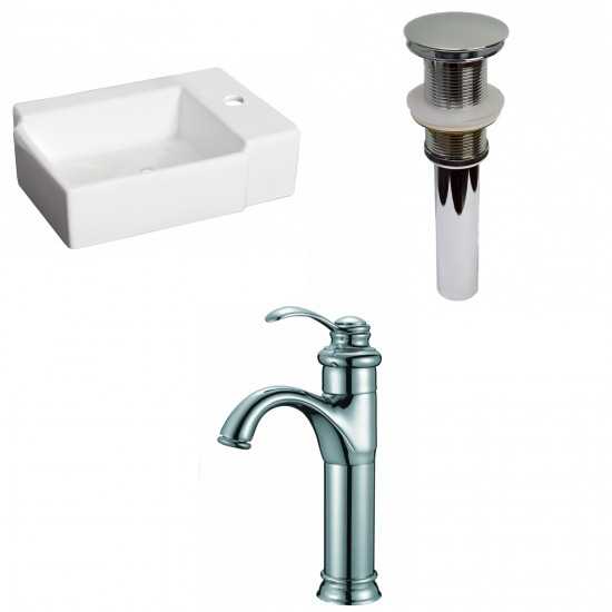 16.25-in. W Above Counter White Vessel Set For 1 Hole Right Faucet