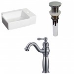 16.25-in. W Above Counter White Vessel Set For 1 Hole Right Faucet