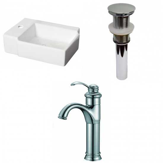 16.25-in. W Above Counter White Vessel Set For 1 Hole Left Faucet