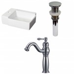 16.25-in. W Above Counter White Vessel Set For 1 Hole Left Faucet