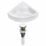 26.25-in. W Above Counter White Vessel Set For 1 Hole Center Faucet