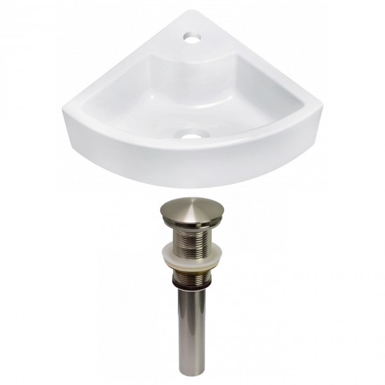 26.25-in. W Above Counter White Vessel Set For 1 Hole Center Faucet