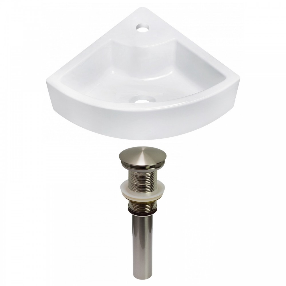 26.25-in. W Above Counter White Vessel Set For 1 Hole Center Faucet