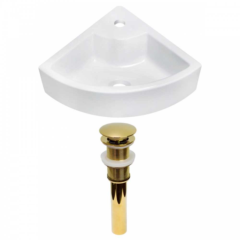 26.25-in. W Above Counter White Vessel Set For 1 Hole Center Faucet