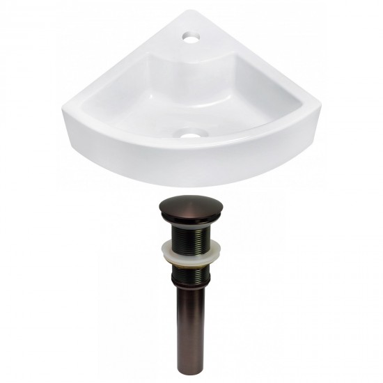 26.25-in. W Above Counter White Vessel Set For 1 Hole Center Faucet