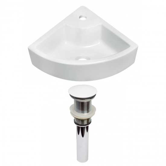 26.25-in. W Wall Mount White Vessel Set For 1 Hole Center Faucet