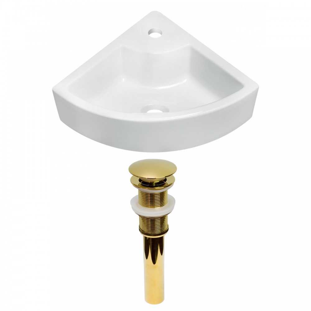 26.25-in. W Wall Mount White Vessel Set For 1 Hole Center Faucet