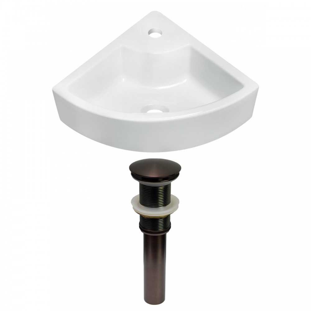 26.25-in. W Wall Mount White Vessel Set For 1 Hole Center Faucet