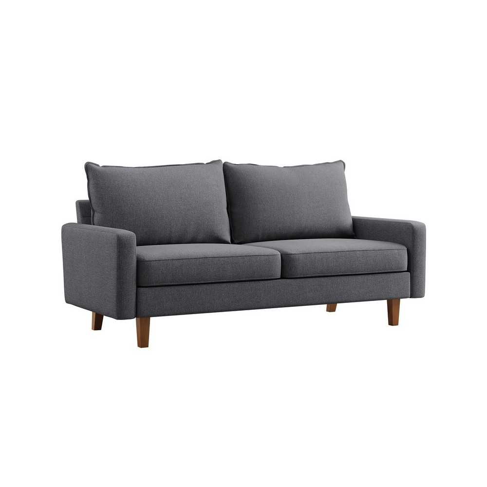 Samuel Gray Linen Fabric Loveseat Samuel Gray Linen Fabric Loveseat