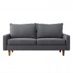 Samuel Gray Linen Fabric Loveseat