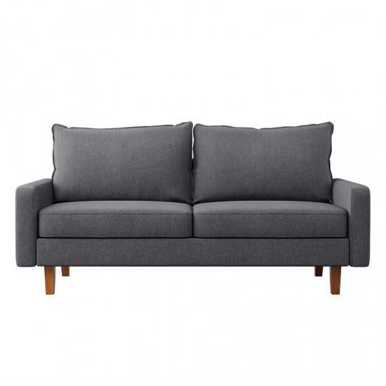 Samuel Gray Linen Fabric Loveseat