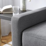 Samuel Gray Linen Fabric Loveseat