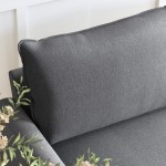 Samuel Gray Linen Fabric Loveseat