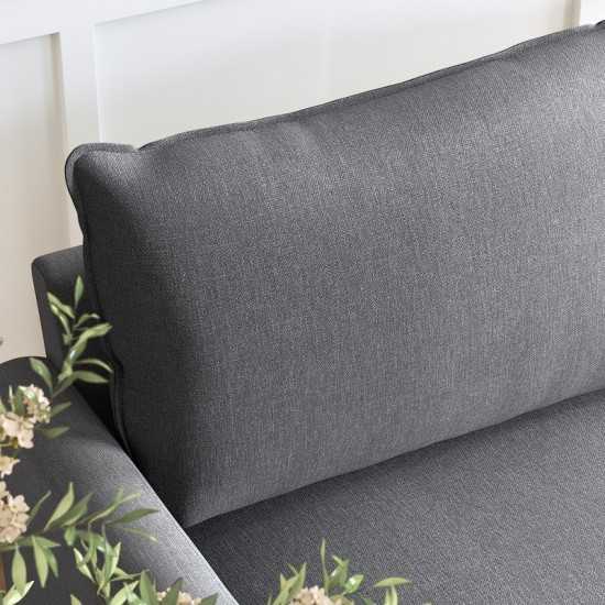 Samuel Gray Linen Fabric Loveseat