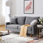 Samuel Gray Linen Fabric Loveseat