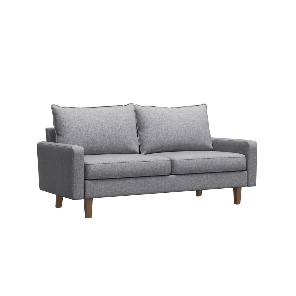 Samuel Light Gray Linen Fabric Loveseat