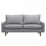 Samuel Light Gray Linen Fabric Loveseat