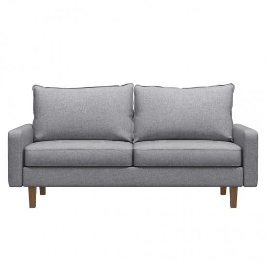 Samuel Light Gray Linen Fabric Loveseat