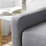 Samuel Light Gray Linen Fabric Loveseat