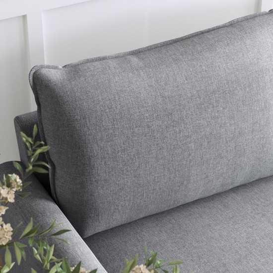 Samuel Light Gray Linen Fabric Loveseat