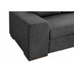 Bianca Dark Gray Woven Fabric Sectional Sofa with Console Table and Right Hand Facing Chaise