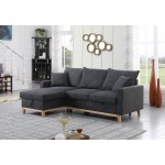 Colton Dark Gray Woven Reversible Sleeper Sectional Sofa with Storage Chaise