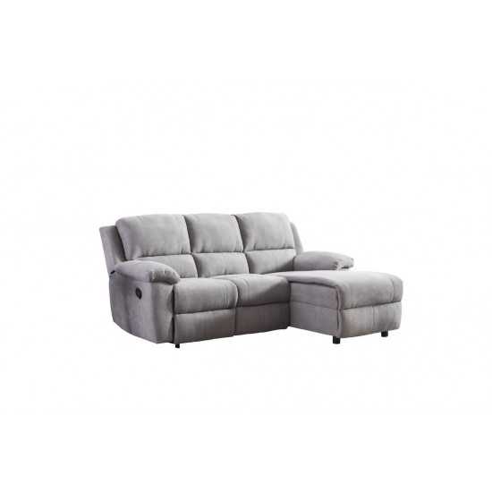 Emery Gray Polyester Right Facing Reclining Sofa Chaise