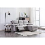 Emery Gray Polyester Right Facing Reclining Sofa Chaise