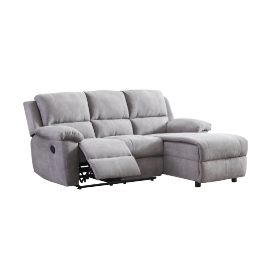 Emery Gray Polyester Right Facing Reclining Sofa Chaise