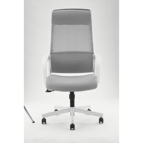 Logan Gray Office Chair with White Frame