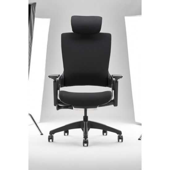 Ariana Black Office Chair with Headrest