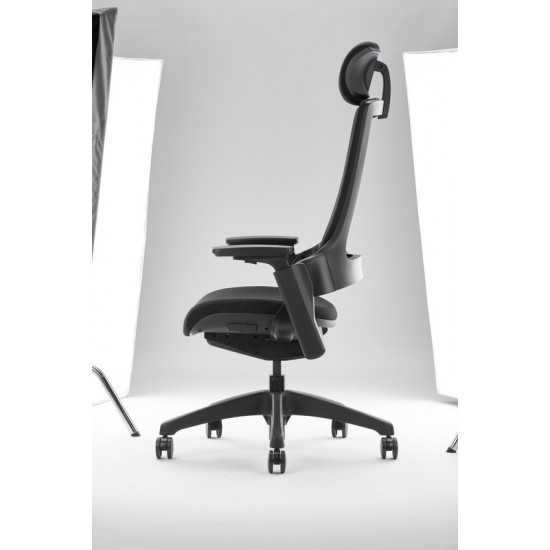 Ariana Black Office Chair with Headrest