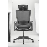 Luke Black Office Chair with Mesh and Headrest