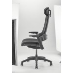 Luke Black Office Chair with Mesh and Headrest