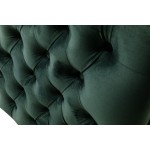 Bayberry Green Velvet Sofa with 3 Pillows