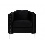 Bayberry Black Velvet Sofa Loveseat Chair Living Room Set