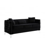 Bayberry Black Velvet Sofa Loveseat Living Room Set