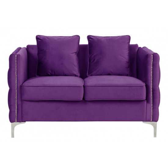 Bayberry Purple Velvet Sofa Loveseat Chair Living Room Set