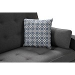 William Modern Gray Fabric Sleeper Sofa with 2 USB Charging Ports and 4 Accent Pillows