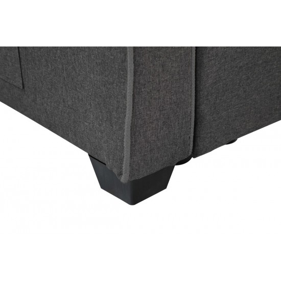 William Modern Gray Fabric Sleeper Sofa with 2 USB Charging Ports and 4 Accent Pillows