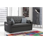 William Modern Gray Fabric Sleeper Sofa with 2 USB Charging Ports and 4 Accent Pillows
