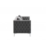 Lorreto Gray Velvet Fabric Sofa Loveseat Chair Living Room Set