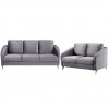 Sofia Gray Velvet Fabric Sofa Loveseat Living Room Set