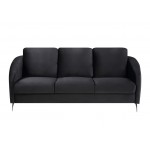 Sofia Black Velvet Fabric Sofa Loveseat Chair Living Room Set