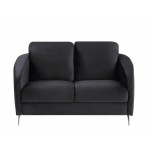 Sofia Black Velvet Fabric Sofa Loveseat Chair Living Room Set