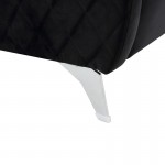 Sofia Black Velvet Fabric Sofa Loveseat Chair Living Room Set